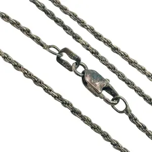 Signed Sterling Rope Chain Necklace