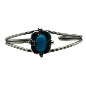 Native Sterling Turquoise Cuff Bracelet