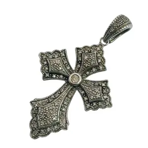Sterling Moissanite Cross Pendant