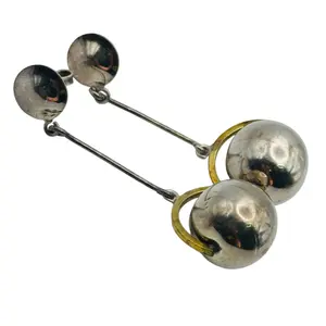 Sterling Dangle Spinning Sphere Earrings