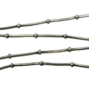 Italy Sterling Round Beaded Chain Necklace