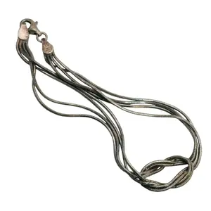 Italy Sterling Round Snake Chain Knotted Bracelet