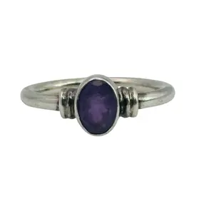 Sterling Amethyst Ring Sz 6