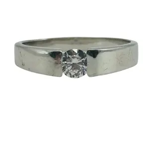 Sterling Rhinestone Ring Sz 9