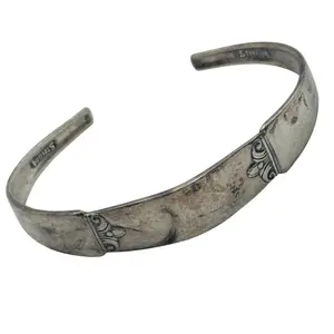 Art Deco Sterling Name Plate Cuff Bracelet