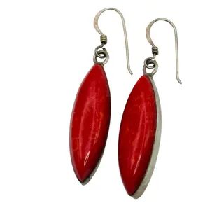 Sterling Coral Dangle Earrings