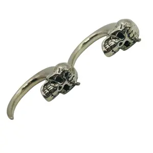 Sterling Gothic Skull Taper Earrings