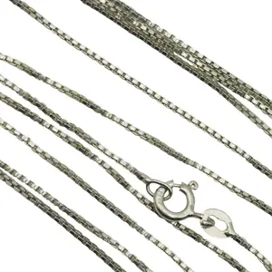 Italy Sterling Box Chain Long Necklace