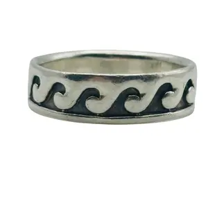 Boma Sterling Overlay Wave Ring Sz 10