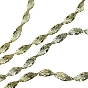 Italy Sterling Twisted Flat Snake Chain Necklace