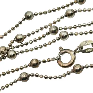 Italy Sterling Bead Chain Necklace