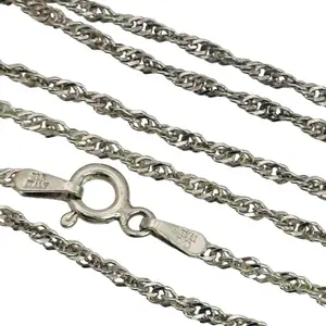 Signed Italy Sterling Twisted Curb Chain Necklace