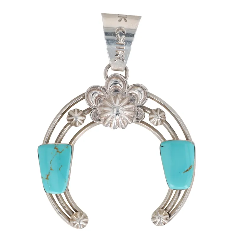 Running Bear Sterling Turquoise Naja Pendant from auction in Ravenna, Ohio — image 20
