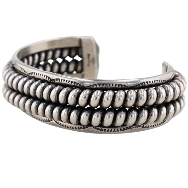Verna Tahe Navajo Sterling Coil Cuff Bracelet from auction in Ravenna, Ohio — image 33