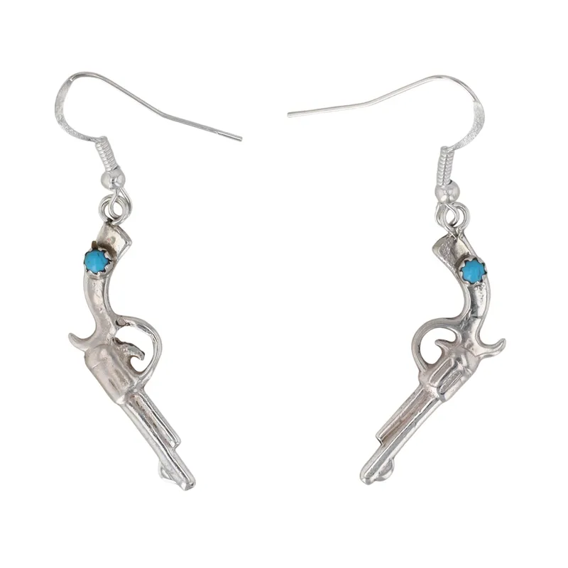 Lorraine Chee Navajo Sterling Turquoise Pistol Earrings from auction in Ravenna, Ohio — image 39
