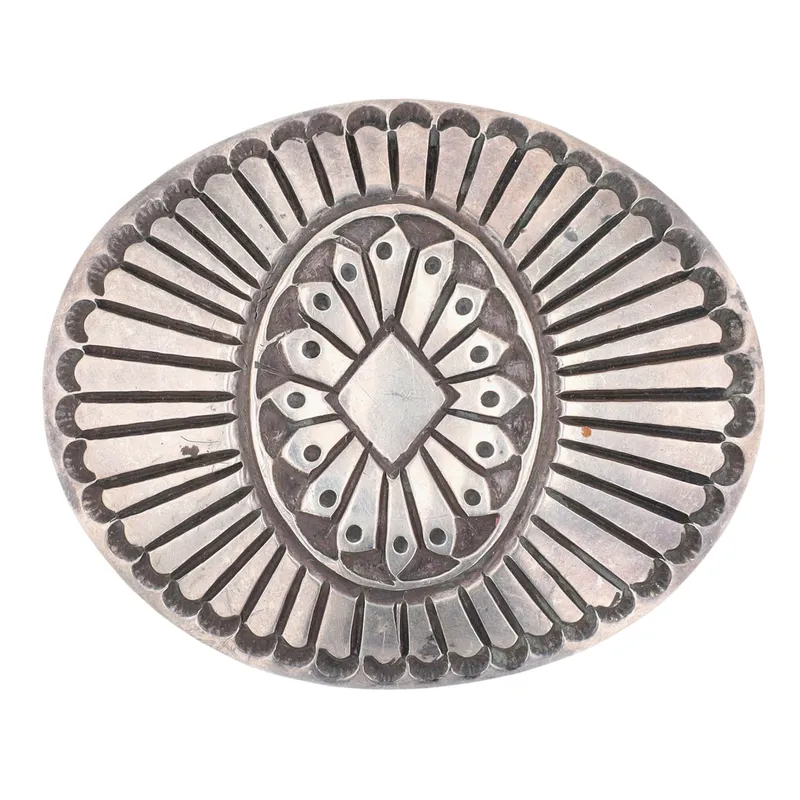Wilbert Secatero Navajo Sterling Stamped Belt Buckle from auction in Ravenna, Ohio — image 47