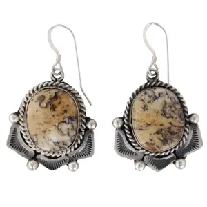 Delvin John Navajo Sterling Jasper Earrings
