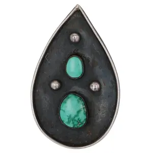 Vintage Navajo Sterling Turquoise Pendant