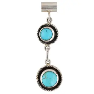 Martin L. Perry Navajo Sterling Turquoise Dangle Pendant