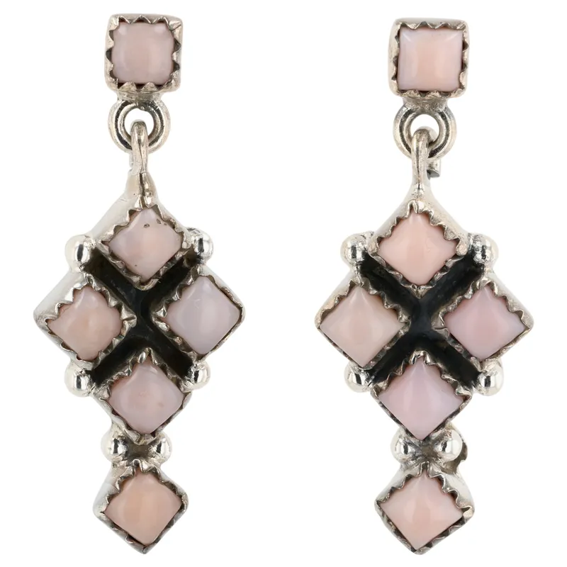 HaDa Collection Sterling Pink Opal Dangle Earrings from auction in Ravenna, Ohio — image 8