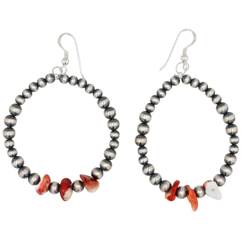 Theresa Skeets Navajo Sterling Spiny Oyster Bead Earrings from auction in Ravenna, Ohio — image 9