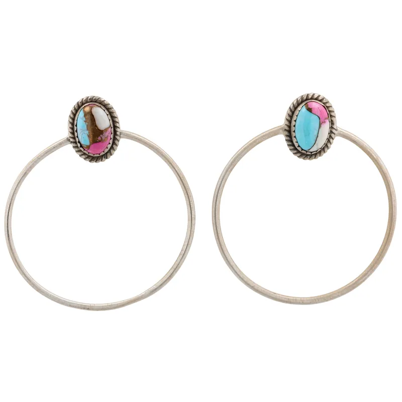 HaDa Collection Sterling Cotton Candy Dahlia Hoop Earrings from auction in Ravenna, Ohio — image 27