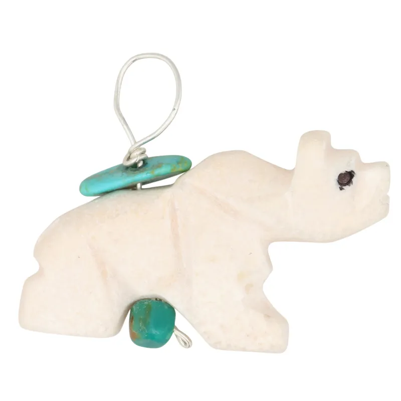 Allison White Navajo Sterling Moose Horn Turquoise Bear Pendant from auction in Ravenna, Ohio — image 25