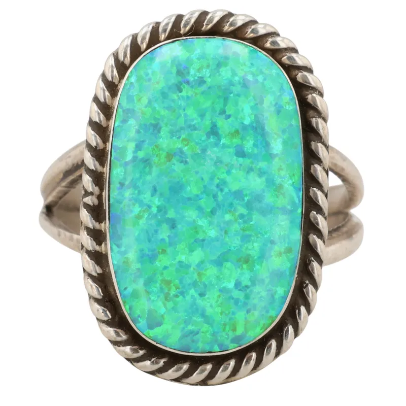 Victor Thompson Navajo Sterling Opal Ring Sz 6.25 from auction in Ravenna, Ohio — image 40