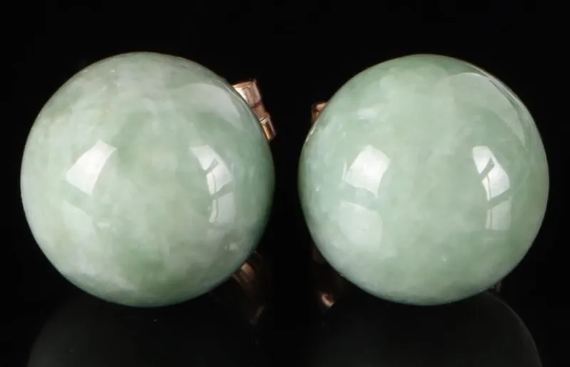14K YELLOW GOLD NEPHRITE STUD LADIES EARRINGS from auction in Tallahassee, Florida — image 6