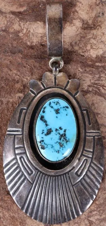 T. SINGER SOUTHWEST TURQUOISE STERLING PENDANT from auction in Tallahassee, Florida — image 45