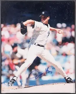 NYY JIMMY KEY AUTOGRAPHED FRAMED PHOTO COA