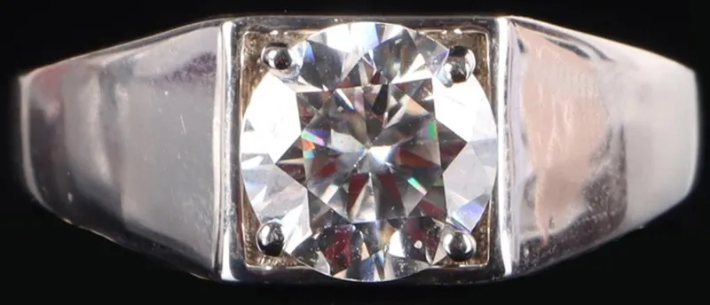 2CT PRINCESS CUT MOISSANITE STERLING LADIES RING from auction in Tallahassee, Florida — image 3