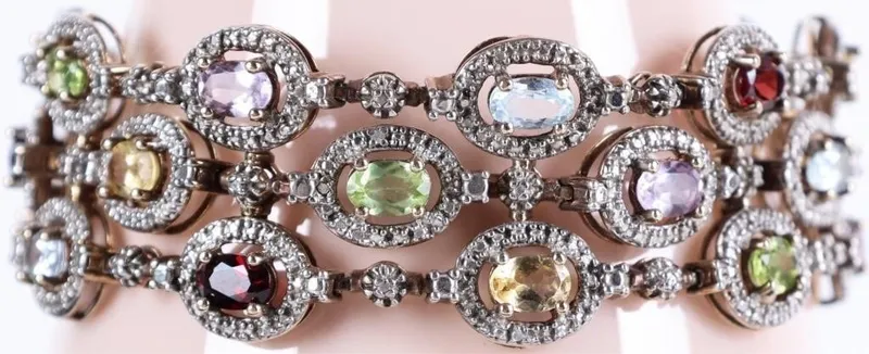 VINTAGE ROSS SIMONS STERLING GEMSTONE BRACELET from auction in Tallahassee, Florida — image 9