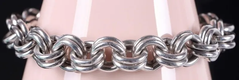 THICK STERLING SILVER LADIES CHAIN BRACELET 62.7 G from auction in Tallahassee, Florida — image 14