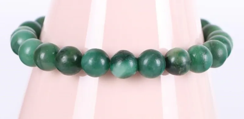 SPINACH JADE BEAD WORRY BRACELET 23 8.4MM BEADS from auction in Tallahassee, Florida — image 19