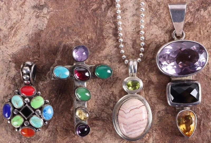 SW STYLE STERLING SILVER LADIES PENDANTS W/ GEMS from auction in Tallahassee, Florida — image 21