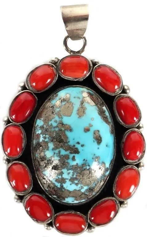 SW STYLE 925 LADIES TURQUOISE & JASPER PENDANT from auction in Tallahassee, Florida — image 24