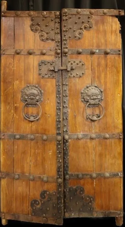 ANTIQUE CHINESE IRON ELMWOOD TEMPLE DOORS from auction in Tallahassee, Florida — image 41