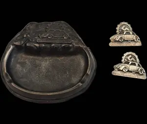 1938 VW Cornerstone Ashtray & Badge Pair