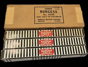 SCARCE Boxed Burgess XX69 BC-611 Battery Trio