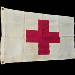 WWII-Era Red Cross Medical Marker Flag, 36x21