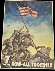 WWII 7th War Loan Poster - Iwo Jima