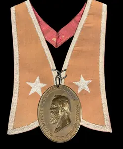 Hayes Indian Peace Medal with presentation collar