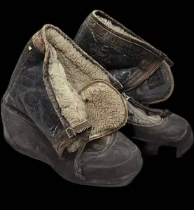 Early Type A-6 Flying Boots - Named S.J. Aalbu