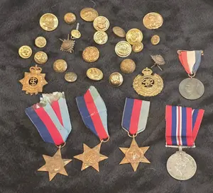 WWII British Campaign Stars, War Medal & RE/RAMC