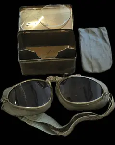 WWII German Model 306 Flight Goggles, Cased Set