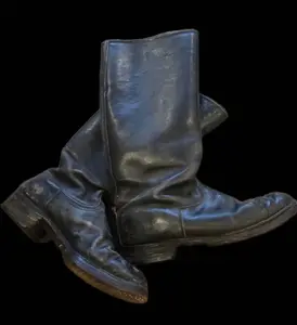 WWII German Officer Tall Leather Boots, Pair