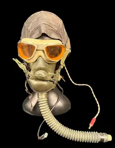WWII USAAF A-11 Helmet, Arctic A-14 O2 Mask & B-7