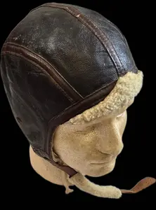WWII USAAF Type B-6 Shearling Flying Helmet, XL