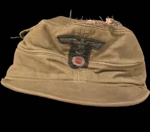 WWII German M43 Tropical HBT Cap, Dresden 45